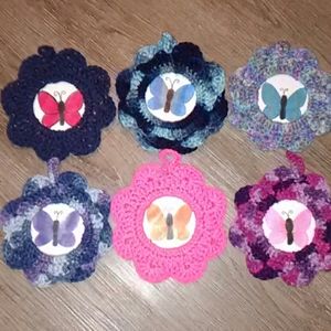 Handmade Flower Butterfly Wall Decor crochet drawn